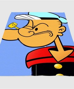 Popeye Cartoon Sherpa Fleece Blanket Gifts for Family, for Couple