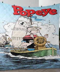 Popeye Cartoon Tv Show Christmas Gifts Lover Quilt Blanket Bedding Set, popeye Quilt Blanket Bedding Set