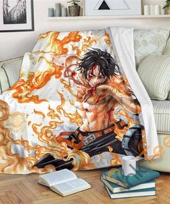 Portgas D. Ace One Piece Sherpa Fleece Blanket Gifts for Family, for Couple