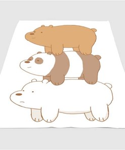 Pose We Bare Bears Sherpa Fleece Blanket Gifts for Family, for Couple