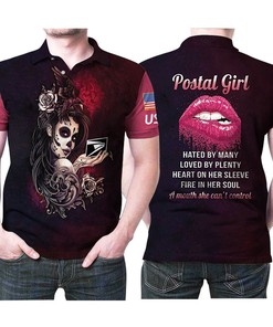 Postal Girl Hated By Many Loved By Many Loved By Plenty Heart On Her Sleeve 3D All Over Print Polo Shirt