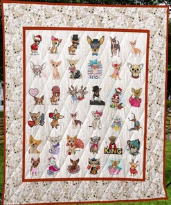 Postures Chihuahua Quilt Blanket Bedding Set for Home Décor