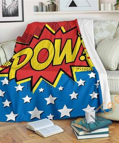 Pow Comic Cartoon Sherpa Fleece Blanket Gifts for Family, for Couple