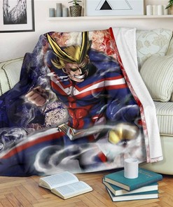 Power All Might My Hero Academia Sherpa Fleece Blanket Gifts for Family, for Couple