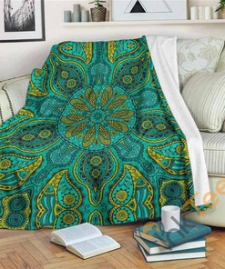 Power Mandala Sherpa Fleece Blanket Gifts for Family, for Couple