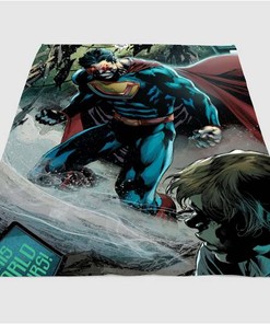 Power Of Superman Comic Sherpa Fleece Blanket Gifts for Family, for Couple