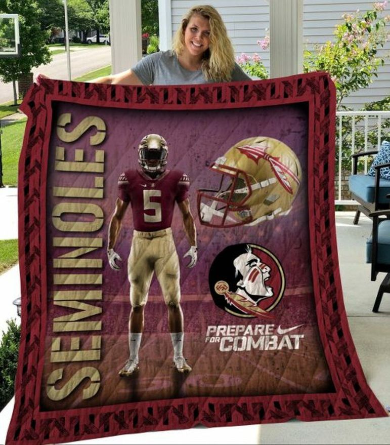 Prepare For Combat Ncaa Florida State Seminoles Combined Quilt Blanket