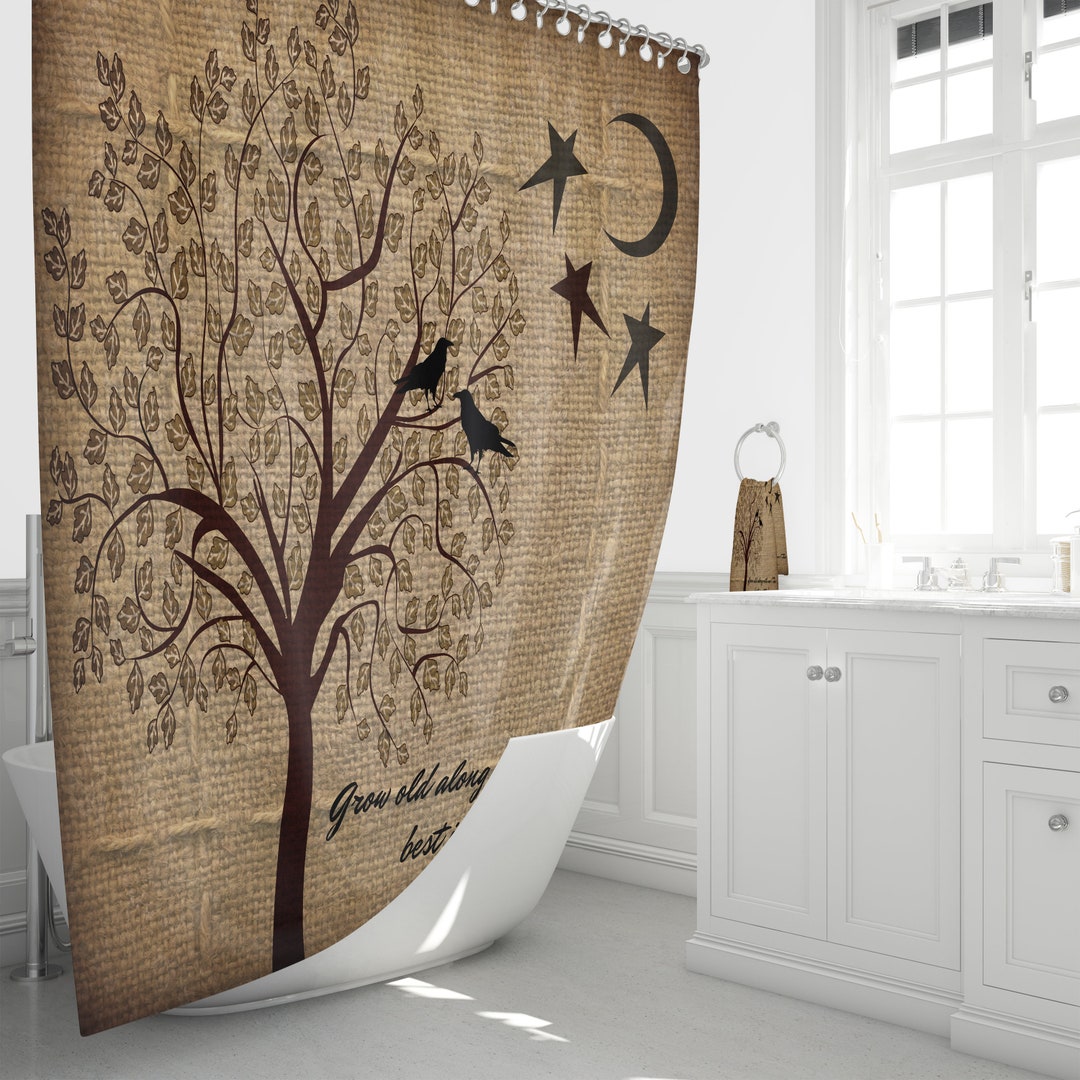 Primitive Shower Curtain, Grow Old With Me