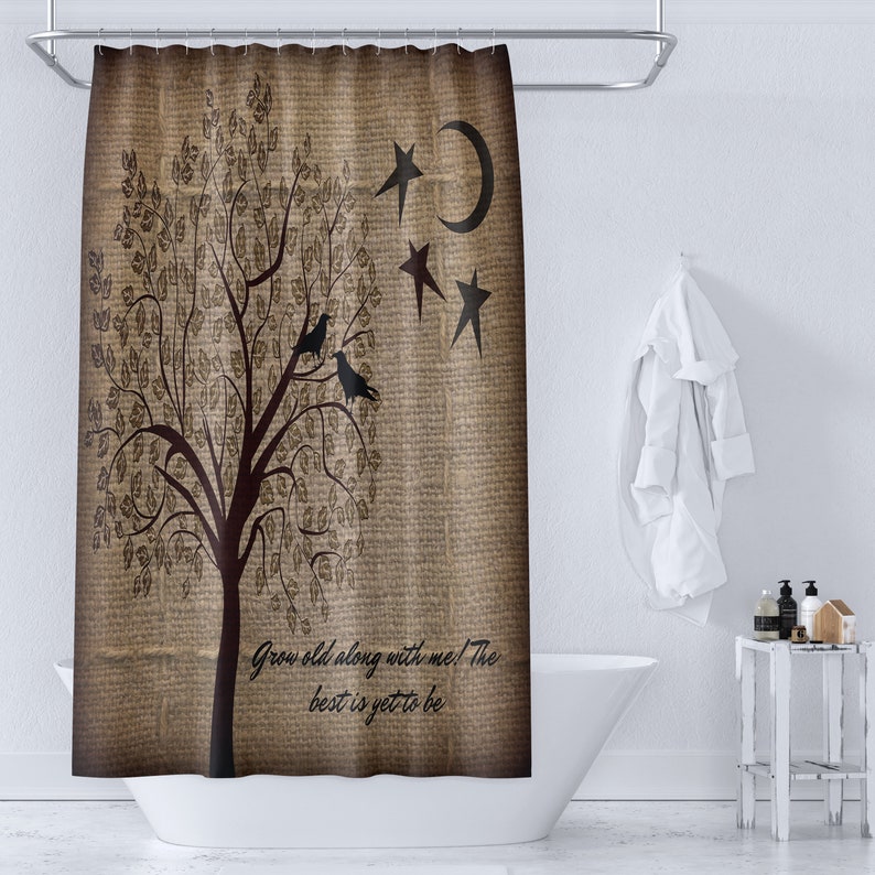 Primitive Shower Curtain, Grow Old With Me - Image 2