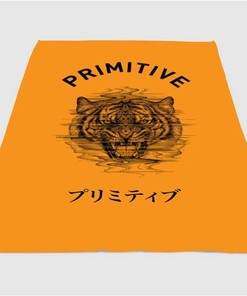 Primitive Tiger Sherpa Fleece Blanket Gifts for Family, for Couple