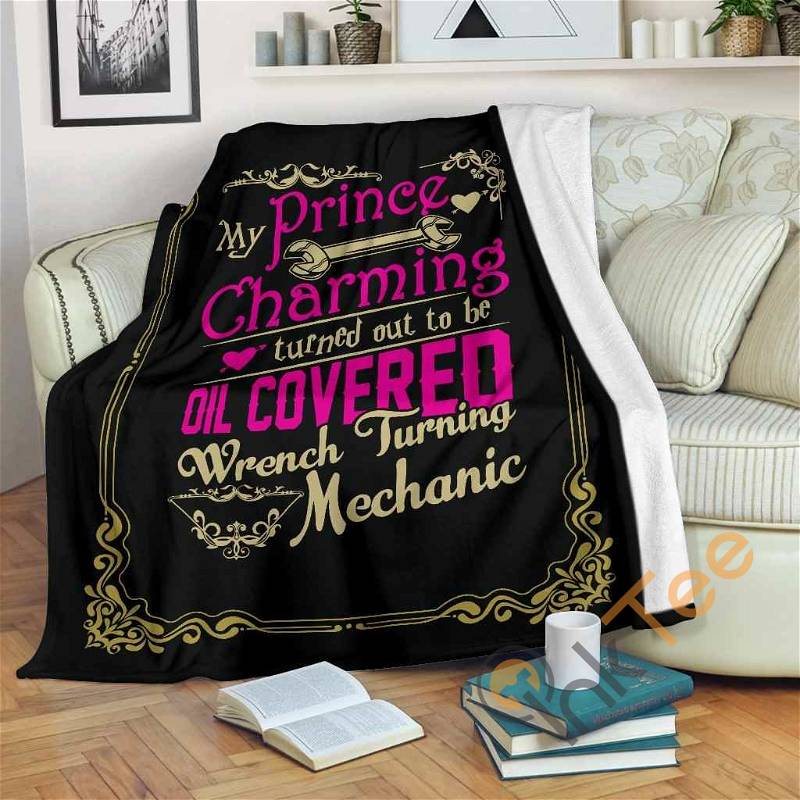 Prince Charming Mechanic Sherpa Fleece Blanket Gifts for Family, for Couple