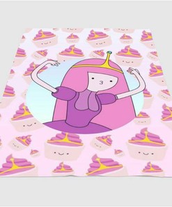 Princess Bubblegum Adventure Time Sherpa Fleece Blanket Gifts for Family, for Couple