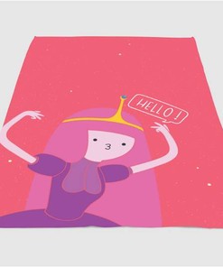 Princess Bubblegum Hello Sherpa Fleece Blanket Gifts for Family, for Couple