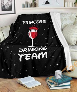 Princess Drinking Team Sherpa Fleece Blanket Gifts for Family, for Couple