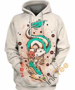 Princess Mononoke And Dragon Haku Hoodie 3D