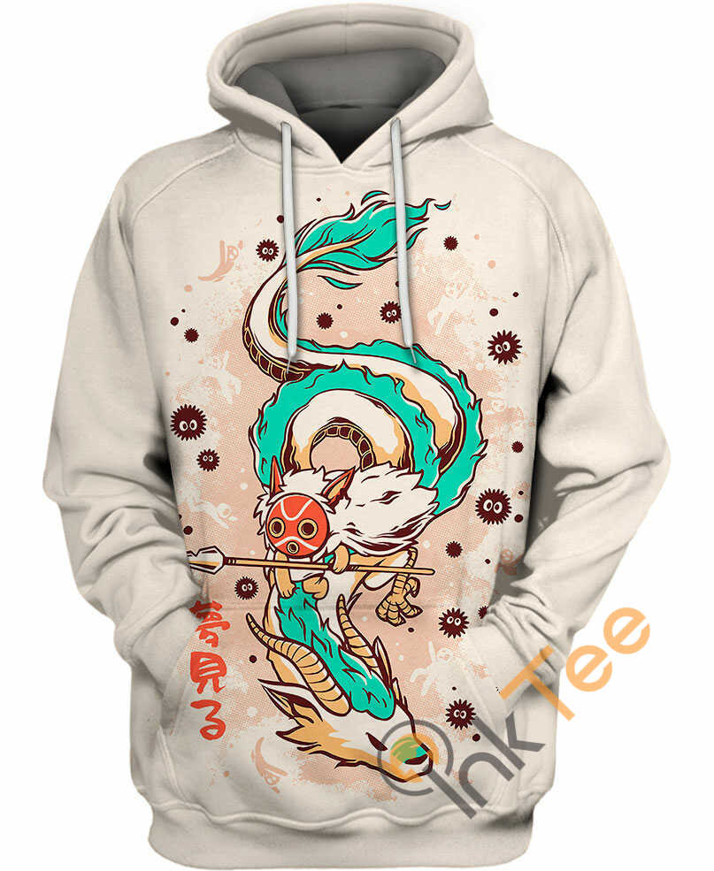 Princess Mononoke And Dragon Haku Hoodie 3D