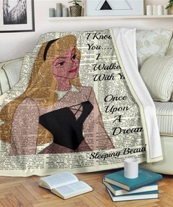 Princess Sleeping Beauty Sherpa Fleece Blanket Gifts for Family, for Couple