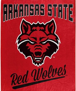 Printed Throw Arkansas State Red Wolves Sherpa Fleece Blanket Gifts for Family, for Couple