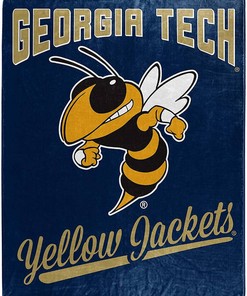 Printed Throw Georgia Tech Yellow Jackets Sherpa Fleece Blanket Gifts for Family, for Couple