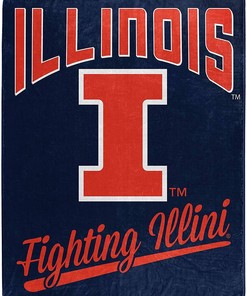 Printed Throw Illinois Fighting Illini Sherpa Fleece Blanket Gifts for Family, for Couple