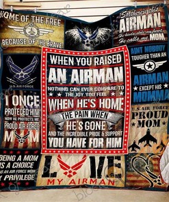 Proud Air Force Mom Quilt Blanket Bedding Set