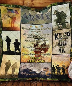 Proud Army Mom Quilt Blanket Bedding Set