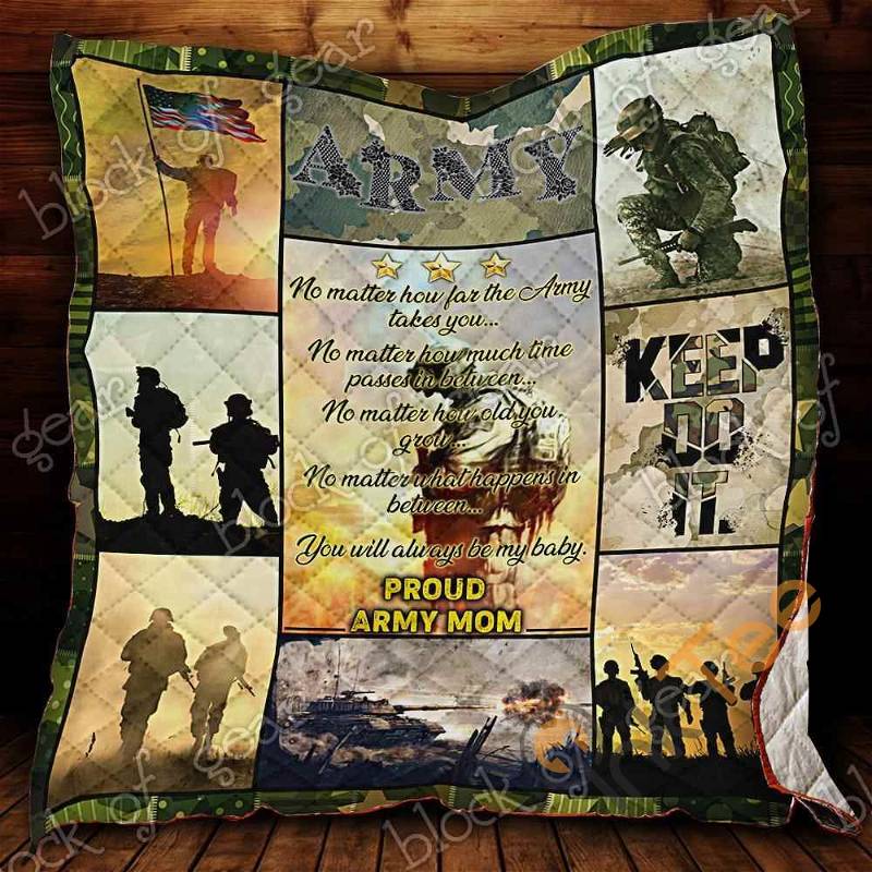 Proud Army Mom Quilt Blanket Bedding Set