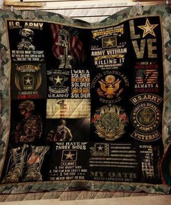 Proud Army Veteran Quilt Blanket Bedding Set for Home Décor