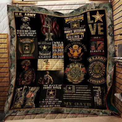 Proud Army Veteran Quilt Blanket Bedding Set for Home Décor