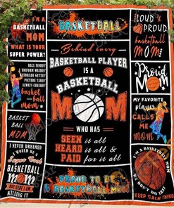 Proud Basketball Mom Quilt Blanket Bedding Set