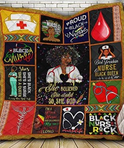Proud Black Nurse Quilt Blanket Bedding Set for Home Décor
