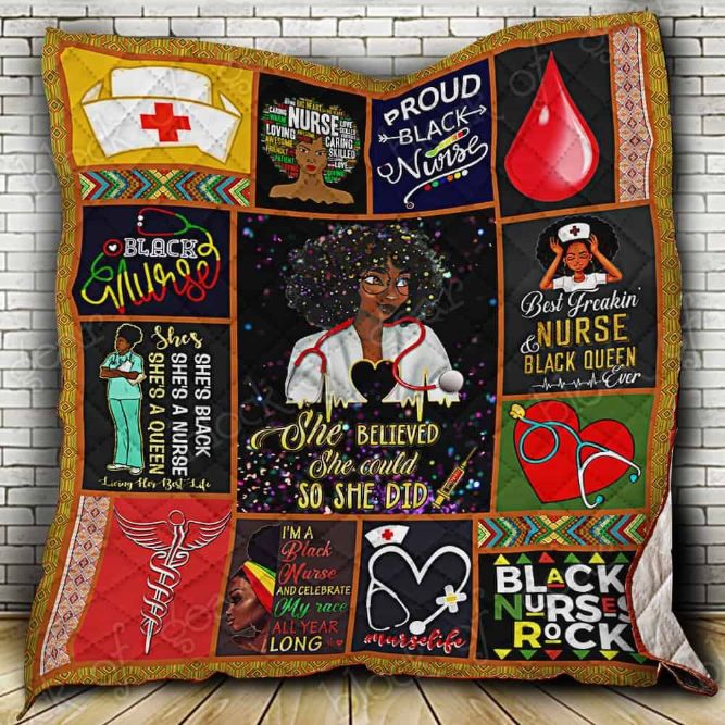Proud Black Nurse Quilt Blanket Bedding Set for Home Décor