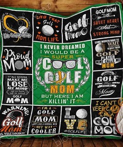 Proud Golf Mom Quilt Blanket Bedding Set