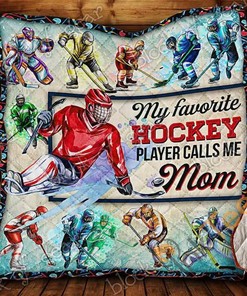 Proud Hockey Mom Quilt Blanket Bedding Set