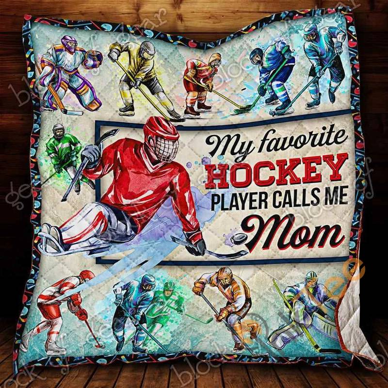 Proud Hockey Mom Quilt Blanket Bedding Set