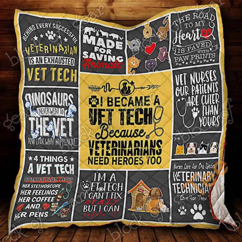 Proud Vet Tech Quilt Blanket Bedding Set