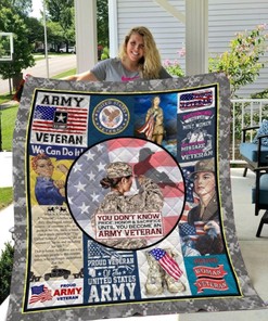 Proud Woman Veteran You Become An Army Veteran Quilt Blanket Bedding Set
