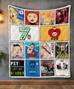 Psy Album Covers Quilt Blanket Bedding Set for Home Décor