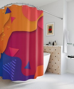 Psychedelic Abstract Art Shower Curtain - Purple Magic Trippy Hippie Bathroom Decor