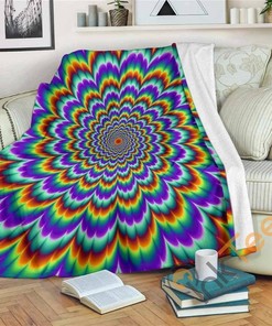 Psychedelic Expansion Optical Illusion Sherpa Fleece Blanket Gifts for Family, for Couple