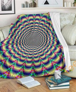 Psychedelic Explosion Optical Illusion Sherpa Fleece Blanket Gifts for Family, for Couple