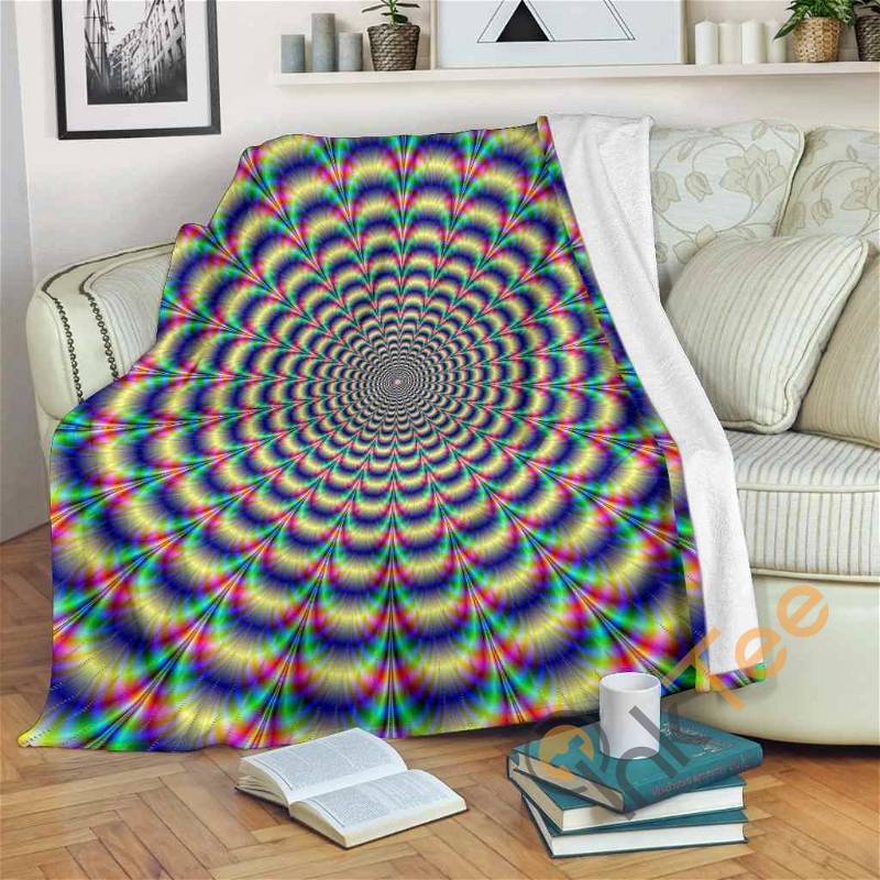 Psychedelic Explosion Optical Illusion Sherpa Fleece Blanket Gifts for Family, for Couple