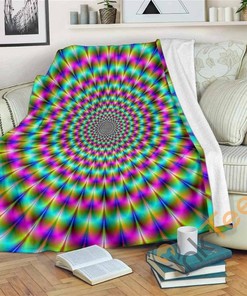 Psychedelic Rave Optical Illusion Sherpa Fleece Blanket Gifts for Family, for Couple