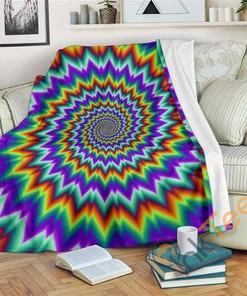 Psychedelic Spiral Optical Illusion Sherpa Fleece Blanket Gifts for Family, for Couple