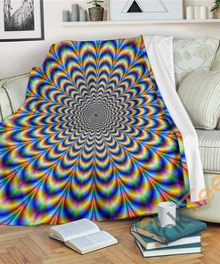 Psychedelic Wave Optical Illusion Sherpa Fleece Blanket Gifts for Family, for Couple