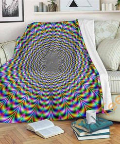 Psychedelic Web Optical Illusion Sherpa Fleece Blanket Gifts for Family, for Couple