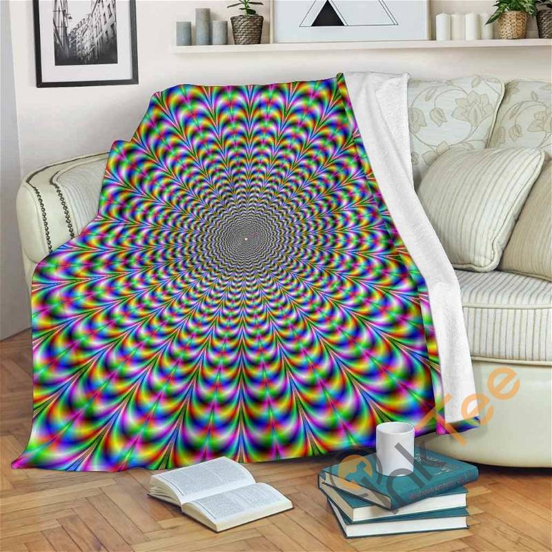 Psychedelic Web Optical Illusion Sherpa Fleece Blanket Gifts for Family, for Couple