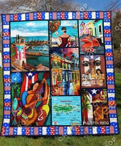 Puerto Rico Quilt Blanket Bedding Set