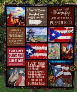 Puerto Rico Quilt Blanket Bedding Set With Pillowcase Options