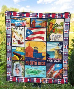 Puerto Rico Quilt Blanket Bedding Set With Pillowcases Option